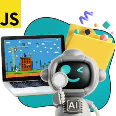 Язык программирования JavaScript + AI. Проектное обучение + геймификация + AI-помощники - КИБЕРшкола программирования для детей, компьютерные курсы для школьников, начинающих и подростков - KIBERone г. Тамбов